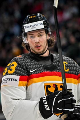 ZURICH, SWITZERLAND MAY 15 Moritz Seider of Germany focus during the 2026 IIHF Ice Hockey World Championship Switzerland game between Finland and Germany at Swiss Life Arena on May 15, 2026 in Zurich, Zurich Zurich Swiss Life Arena Zurich Switzerland Copyright: xJustPictures.ch AndreaxBrancax jp-en-EuSpIm-JP7_ANB_Fin_Ger_15052026_8202