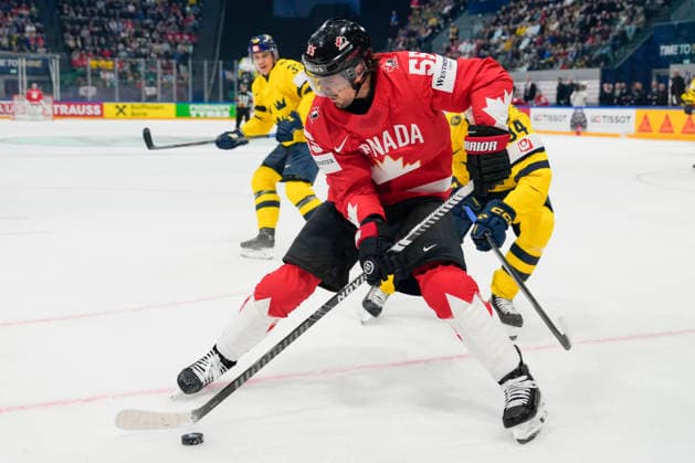 FRIBOURG, SWITZERLAND MAY 15 Mark Scheifele of Canada in action during the 2026 IIHF Ice Hockey World Championship Switzerland game between Canada and Sweden at BCF Arena on May 15, 2026 in Fribourg, Fribourg Fribourg BCF Arena Fribourg Switzerland Copyright: xJustPictures.ch JarixPestelaccix jp-en-EuSpIm-JP6_JAR_Canada_Sweden_15May2026_00056