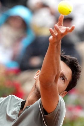 Luciano Darderi of Italy serves during the match against Casper Ruud of Norway at the Internazionali BNL d Italia 2026 tennis tournament at Foro Italico in Rome (Italy) on May, 15, 2026. AntoniettaxBaldassarre