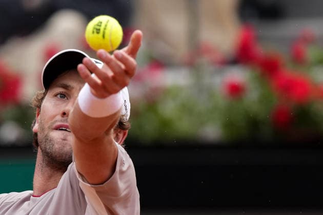 Casper Ruud of Norway serves during his match against Luciano Darderi of Italy at the Internazionali BNL d Italia 2026 tennis tournament at Foro Italico in Rome (Italy) on May, 15, 2026. AntoniettaxBaldassarre