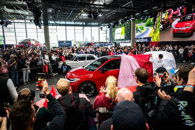 World premiere of the electric ID Polo GTI in the Ring Boulevard at the Nürburgring in front of a large audience World premiere Volkswagen ID Polo GTI Copyright: xMichaelxGelhardtx