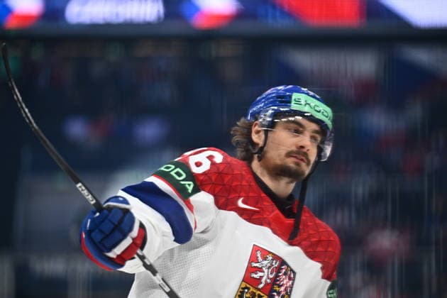 David Tomasek of Czech Republic during the IIHF World Championship, WM, Weltmeisterschaft Group B match Czech Republic vs Denmark on May 15, 2026, Fribourg, Switzerland. (CTKxPhoto RadekxPetrasek) CTKPhotoP2026051507946  CTKPhotoP2026051507946