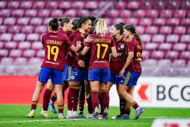 Switzerland AXA Womens Super League 2025 26, Servette FC Chenois Feminin vs FC Zurich Stade de Geneve, Carouge Goal celebration, Laura Tufo of Servette FC Chenois Feminin Copyright: xDanielaxPorcellix