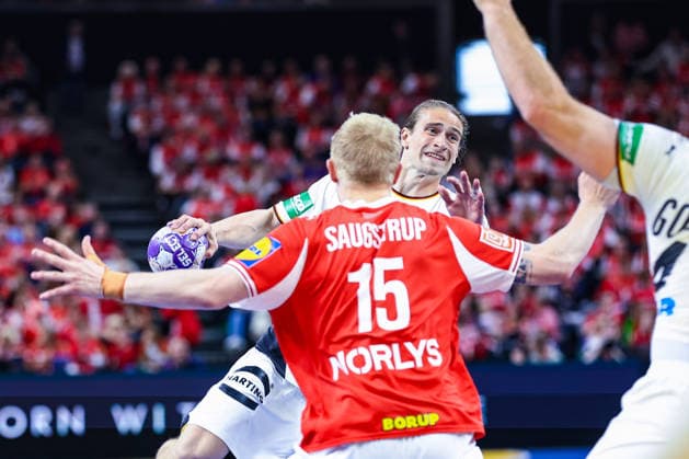 15 05 2026, xIAJx, handball, international match, test match, Denmark Germany, Royal Arena Copenhagen Juri Knorr Germany 15 Magnus Saugstrup Denmark 15 Denmark