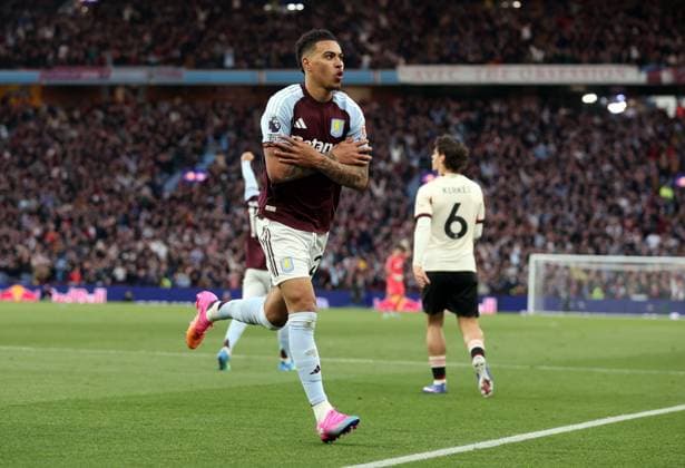 Morgan Rogers of Aston Villa celebrates scoring a goal to make the score 1-0 Aston Villa v Liverpool, Premier League, Football, Villa Park, Birmingham, UK - 15 May 2026Birmingham Villa Park United Kingdom EDITORIAL USE ONLY No use with unauthorised audio, video, data, fixture lists, club league logos or live services. Online in-match use limited to 120 images, no video emulation. No use in betting, games or single club league player publications.  Copyright: xKieranxMcManus Shutterstockx 16876814ag