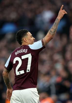 Morgan Rogers of Aston Villa celebrates scoring a goal to make the score 1-0 Aston Villa v Liverpool, Premier League, Football, Villa Park, Birmingham, UK - 15 May 2026Birmingham Villa Park United Kingdom EDITORIAL USE ONLY No use with unauthorised audio, video, data, fixture lists, club league logos or live services. Online in-match use limited to 120 images, no video emulation. No use in betting, games or single club league player publications.  Copyright: xKieranxMcManus Shutterstockx 16876814aj