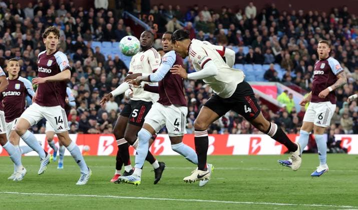 Virgil van Dijk of Liverpool scores a goal to make the score 1-1 Aston Villa v Liverpool, Premier League, Football, Villa Park, Birmingham, UK - 15 May 2026Birmingham Villa Park United Kingdom EDITORIAL USE ONLY No use with unauthorised audio, video, data, fixture lists, club league logos or live services. Online in-match use limited to 120 images, no video emulation. No use in betting, games or single club league player publications.  Copyright: xKieranxMcManus Shutterstockx 16876814at