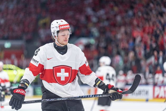 15 05 2026, Zurich, Swiss Life Arena, Ice Hockey World Championships USA Switzerland, 8 Simon Knak Switzerland Zurich Swiss Life Arena Zurich Switzerland Copyright: xJustPictures.ch StefanxEmchx jp-de-StEm-DSC0195920260515