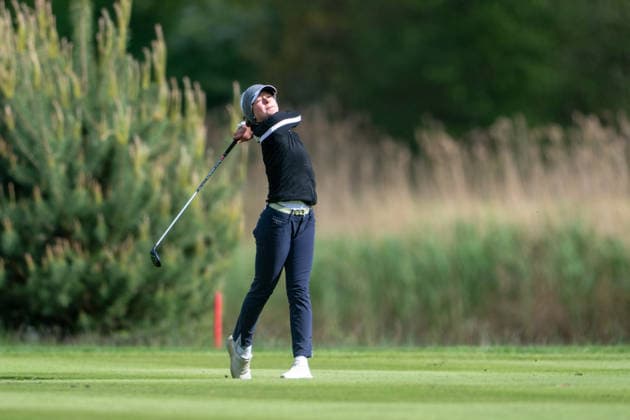 Amundi German Masters - Seond Round Lucia Fohrmann of Germany plays from the fairway on the 18th hole during the second round of the Amundi German Masters at Green Eagle Golf Courses in Hamburg, Germany, on May 15, 2026. Hamburg Germany  Copyright: xAndyxAstfalckx originalFilename:astfalck-amundige260515_npm9E.jpg