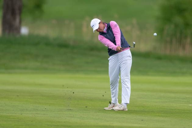 Amundi German Masters - Seond Round Rosanne Boere of the Netherlands plays from the fairway on the 18th hole during the second round of the Amundi German Masters at Green Eagle Golf Courses in Hamburg, Germany, on May 15, 2026. Hamburg Germany  Copyright: xAndyxAstfalckx originalFilename:astfalck-amundige260515_npzAs.jpg