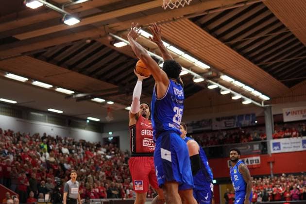 Kyle Anthony Castlin ( 7 Giessen ) during the 2. Basketball- Bundesliga Pro A Playoff match between Giessen 46ers and Hakro Merlin?s Crailsheim at Sporthalle Giessen-OST. Copyright: xJuliaxKneisslx xSPPx Sportspressphoto_SPR147363