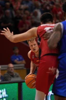 Luis Elias Figge ( 14 Giessen ) during the 2. Basketball- Bundesliga Pro A Playoff match between Giessen 46ers and Hakro Merlin?s Crailsheim at Sporthalle Giessen-OST. Copyright: xJuliaxKneisslx xSPPx Sportspressphoto_SPR147367