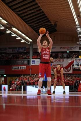 Luis Elias Figge ( 14 Giessen ) during the 2. Basketball- Bundesliga Pro A Playoff match between Giessen 46ers and Hakro Merlin?s Crailsheim at Sporthalle Giessen-OST. Copyright: xJuliaxKneisslx xSPPx Sportspressphoto_SPR147371