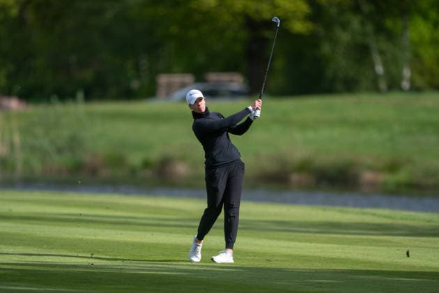 Amundi German Masters - Seond Round Laura Beveridge of Scotland plays from the fairway on the 18th hole during the second round of the Amundi German Masters at Green Eagle Golf Courses in Hamburg, Germany, on May 15, 2026. Hamburg Germany  Copyright: xAndyxAstfalckx originalFilename:astfalck-amundige260515_np4P7.jpg