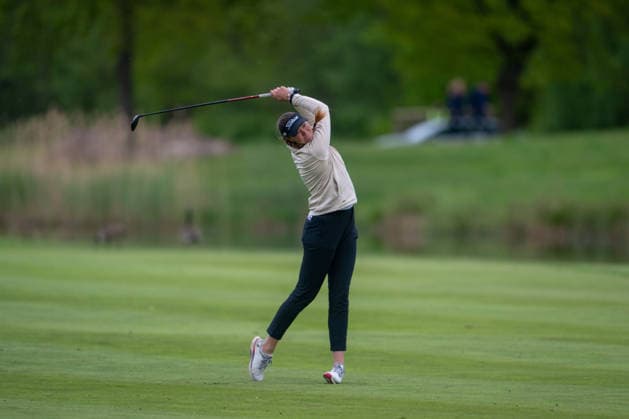 Amundi German Masters - Seond Round Ariane Klotz of France plays from the fairway on the 18th hole during the second round of the Amundi German Masters at Green Eagle Golf Courses in Hamburg, Germany, on May 15, 2026. Hamburg Germany  Copyright: xAndyxAstfalckx originalFilename:astfalck-amundige260515_npJOL.jpg