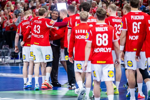 Denmark v Germany, International handball friendly, Copenhagen, Denmark Copenhagen, Denmark. 15th, May 2026. Mads Mensah Larsen retires from the national team, Nationalteam and is praised by fans and players after the test match between Denmark and Germany at Royal Arena in Copenhagen. Denmark, Copenhagen  Copyright: xGonzalesxPhoto TobiasxJorgensenx