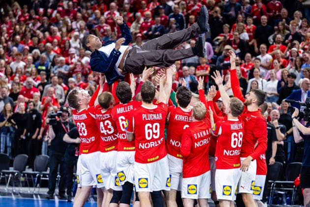 Denmark v Germany, International handball friendly, Copenhagen, Denmark Copenhagen, Denmark. 15th, May 2026. Mads Mensah Larsen retires from the national team, Nationalteam and is praised by fans and players after the test match between Denmark and Germany at Royal Arena in Copenhagen. Denmark, Copenhagen  Copyright: xGonzalesxPhoto TobiasxJorgensenx