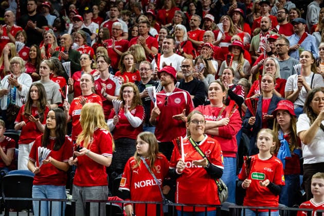 Denmark v Germany, International handball friendly, Copenhagen, Denmark Copenhagen, Denmark. 15th, May 2026. Handball fans of Denmark seen at the test match between Denmark and Germany at Royal Arena in Copenhagen. Denmark, Copenhagen  Copyright: xGonzalesxPhoto TobiasxJorgensenx