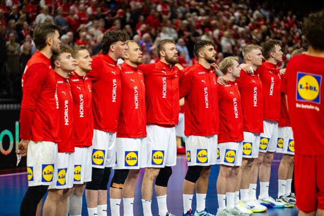 Denmark v Germany, International handball friendly, Copenhagen, Denmark Copenhagen, Denmark. 15th, May 2026. The players of Denmark line up for the test match between Denmark and Germany at Royal Arena in Copenhagen. Denmark, Copenhagen  Copyright: xGonzalesxPhoto TobiasxJorgensenx