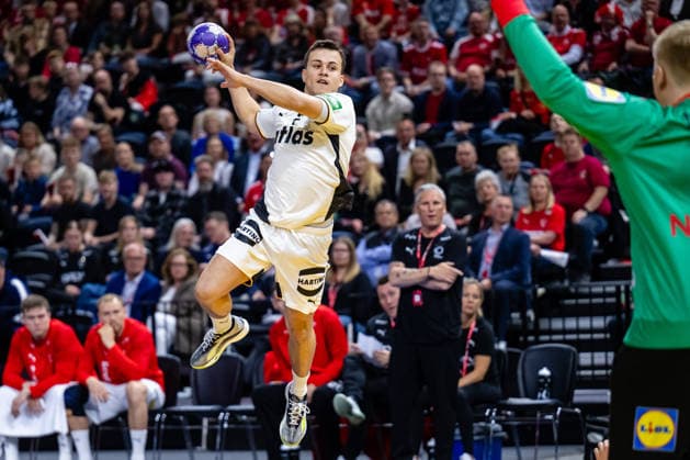 Denmark v Germany, International handball friendly, Copenhagen, Denmark Copenhagen, Denmark. 15th, May 2026. Tim Freihofer (2) of Germany seen during a test match between Denmark and Germany at Royal Arena in Copenhagen. Denmark, Copenhagen  Copyright: xGonzalesxPhoto TobiasxJorgensenx
