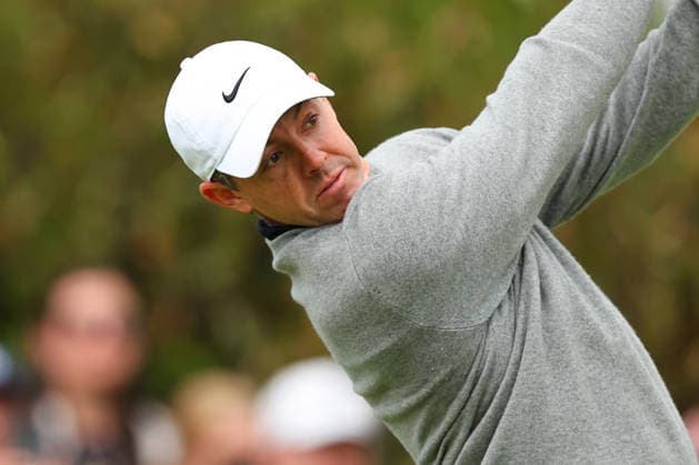 NEWTON SQUARE, PA - MAY 15: Rory MciIlory of Northern Ireland tees of at the first tee during Round 2 of the 2026 PGA, Golf Herren Championship on May 15, 2026 at Aronimink Golf Club in Newtown Square, Pennsylvania. (Photo by Rich Graessle Icon Sportswire) GOLF: MAY 15 PGA PGA Championship EDITORIAL USE ONLY Icon260515255892