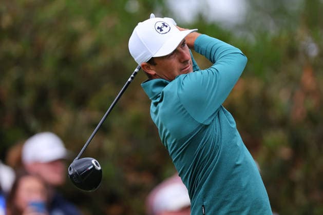NEWTON SQUARE, PA - MAY 15: Jordan Spieth of the United States tees of at the first tee during Round 2 of the 2026 PGA, Golf Herren Championship on May 15, 2026 at Aronimink Golf Club in Newtown Square, Pennsylvania. (Photo by Rich Graessle Icon Sportswire) GOLF: MAY 15 PGA PGA Championship EDITORIAL USE ONLY Icon260515255952