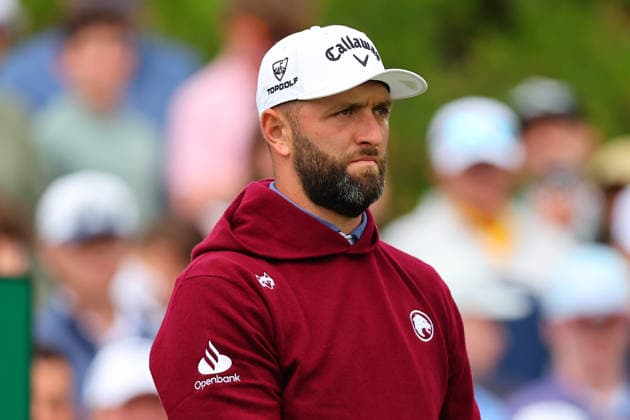 NEWTON SQUARE, PA - MAY 15: Jon Rahm of Spain tees of at the first tee during Round 2 of the 2026 PGA, Golf Herren Championship on May 15, 2026 at Aronimink Golf Club in Newtown Square, Pennsylvania. (Photo by Rich Graessle Icon Sportswire) GOLF: MAY 15 PGA PGA Championship EDITORIAL USE ONLY Icon260515255982