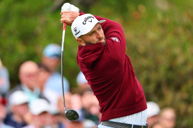NEWTON SQUARE, PA - MAY 15: Jon Rahm of Spain tees of at the first tee during Round 2 of the 2026 PGA, Golf Herren Championship on May 15, 2026 at Aronimink Golf Club in Newtown Square, Pennsylvania. (Photo by Rich Graessle Icon Sportswire) GOLF: MAY 15 PGA PGA Championship EDITORIAL USE ONLY Icon260515256012