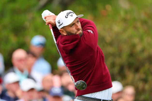 NEWTON SQUARE, PA - MAY 15: Jon Rahm of Spain tees of at the first tee during Round 2 of the 2026 PGA, Golf Herren Championship on May 15, 2026 at Aronimink Golf Club in Newtown Square, Pennsylvania. (Photo by Rich Graessle Icon Sportswire) GOLF: MAY 15 PGA PGA Championship EDITORIAL USE ONLY Icon260515256022