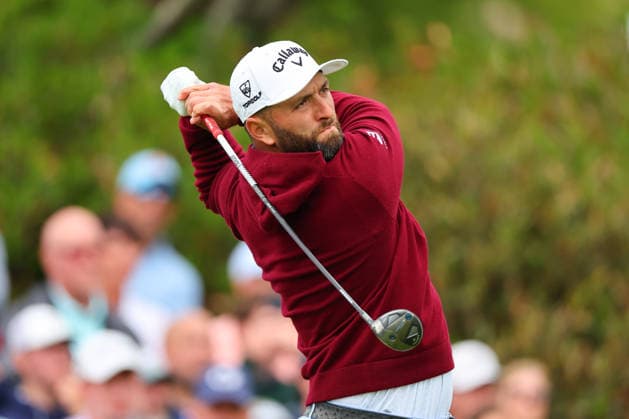 NEWTON SQUARE, PA - MAY 15: Jon Rahm of Spain tees of at the first tee during Round 2 of the 2026 PGA, Golf Herren Championship on May 15, 2026 at Aronimink Golf Club in Newtown Square, Pennsylvania. (Photo by Rich Graessle Icon Sportswire) GOLF: MAY 15 PGA PGA Championship EDITORIAL USE ONLY Icon260515256032