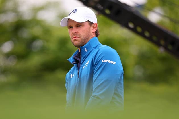 NEWTON SQUARE, PA - MAY 15: Thomas Detry of Belgium tees off at the tenth tee during Round 2 of the 2026 PGA, Golf Herren Championship on May 15, 2026 at Aronimink Golf Club in Newtown Square, Pennsylvania. (Photo by Rich Graessle Icon Sportswire) GOLF: MAY 15 PGA PGA Championship EDITORIAL USE ONLY Icon260515256332