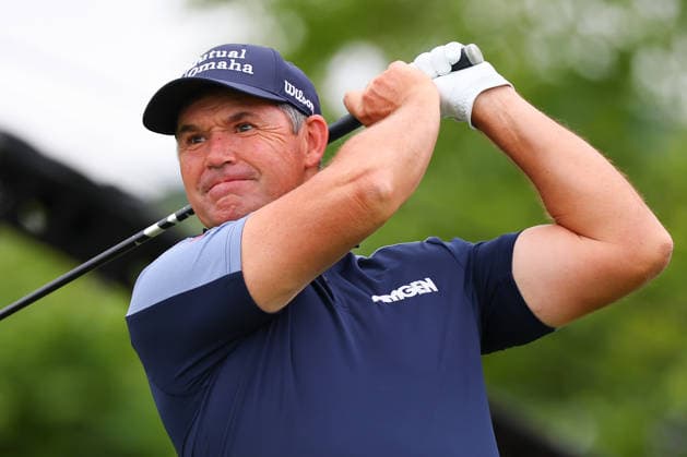 NEWTON SQUARE, PA - MAY 15: Padraig Harrington of Ireland tees off at the tenth tee during Round 2 of the 2026 PGA, Golf Herren Championship on May 15, 2026 at Aronimink Golf Club in Newtown Square, Pennsylvania. (Photo by Rich Graessle Icon Sportswire) GOLF: MAY 15 PGA PGA Championship EDITORIAL USE ONLY Icon260515256372