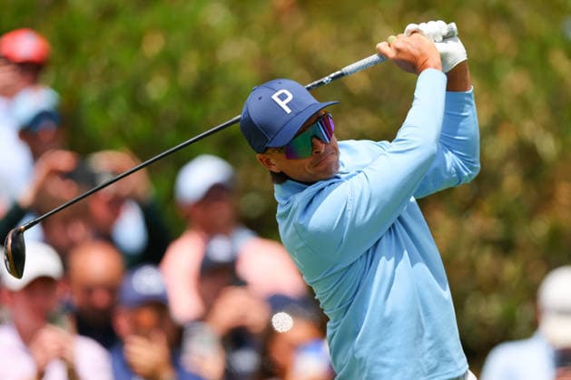 NEWTON SQUARE, PA - MAY 15: Rickie Fowler of the United Stated tees off at the tenth tee during Round 2 of the 2026 PGA, Golf Herren Championship on May 15, 2026 at Aronimink Golf Club in Newtown Square, Pennsylvania. (Photo by Rich Graessle Icon Sportswire) GOLF: MAY 15 PGA PGA Championship EDITORIAL USE ONLY Icon260515256492