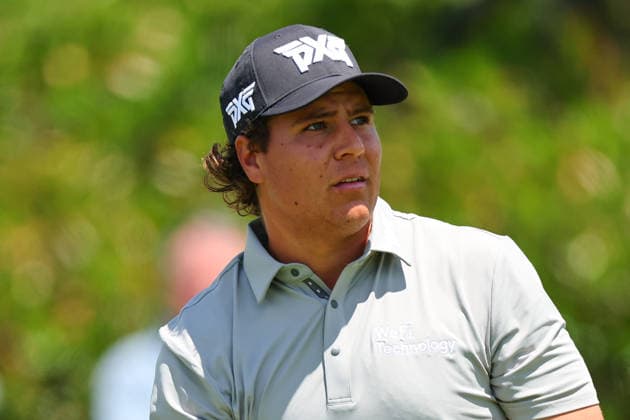 NEWTON SQUARE, PA - MAY 15: Aldrich Potgieter of South Africa tees off at the first tee during Round 2 of the 2026 PGA, Golf Herren Championship on May 15, 2026 at Aronimink Golf Club in Newtown Square, Pennsylvania. (Photo by Rich Graessle Icon Sportswire) GOLF: MAY 15 PGA PGA Championship EDITORIAL USE ONLY Icon260515256632