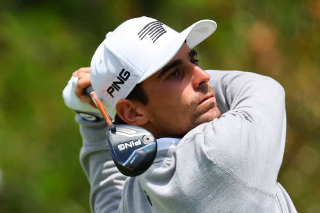 NEWTON SQUARE, PA - MAY 15: Joaquin Niemann of Chile tees off at the first tee during Round 2 of the 2026 PGA, Golf Herren Championship on May 15, 2026 at Aronimink Golf Club in Newtown Square, Pennsylvania. (Photo by Rich Graessle Icon Sportswire) GOLF: MAY 15 PGA PGA Championship EDITORIAL USE ONLY Icon260515256772