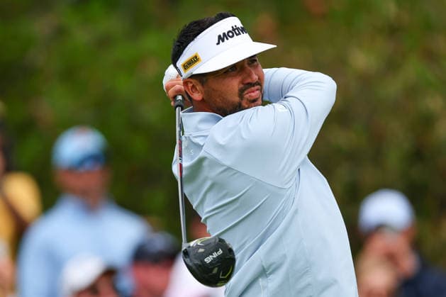 NEWTON SQUARE, PA - MAY 15: Jason Day of Australia tees off at the first tee during Round 2 of the 2026 PGA, Golf Herren Championship on May 15, 2026 at Aronimink Golf Club in Newtown Square, Pennsylvania. (Photo by Rich Graessle Icon Sportswire) GOLF: MAY 15 PGA PGA Championship EDITORIAL USE ONLY Icon260515256892