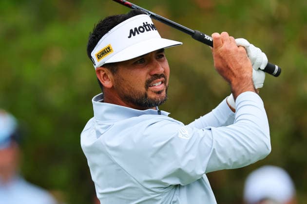 NEWTON SQUARE, PA - MAY 15: Jason Day of Australia tees off at the first tee during Round 2 of the 2026 PGA, Golf Herren Championship on May 15, 2026 at Aronimink Golf Club in Newtown Square, Pennsylvania. (Photo by Rich Graessle Icon Sportswire) GOLF: MAY 15 PGA PGA Championship EDITORIAL USE ONLY Icon260515256922