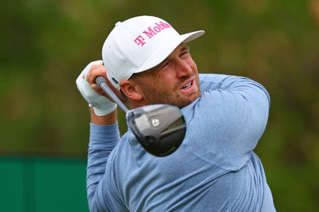 NEWTON SQUARE, PA - MAY 15: Wyndham Clark of the United States tees off at the first tee during Round 2 of the 2026 PGA, Golf Herren Championship on May 15, 2026 at Aronimink Golf Club in Newtown Square, Pennsylvania. (Photo by Rich Graessle Icon Sportswire) GOLF: MAY 15 PGA PGA Championship EDITORIAL USE ONLY Icon260515257012