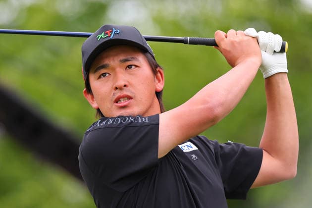 NEWTON SQUARE, PA - MAY 15: Kota Kaneko of Japan tees off at the tenth tee during Round 2 of the 2026 PGA, Golf Herren Championship on May 15, 2026 at Aronimink Golf Club in Newtown Square, Pennsylvania. (Photo by Rich Graessle Icon Sportswire) GOLF: MAY 15 PGA PGA Championship EDITORIAL USE ONLY Icon260515257302