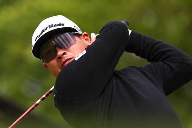 NEWTON SQUARE, PA - MAY 15: Kazuki Higa of Japan tees off at the tenth tee during Round 2 of the 2026 PGA, Golf Herren Championship on May 15, 2026 at Aronimink Golf Club in Newtown Square, Pennsylvania. (Photo by Rich Graessle Icon Sportswire) GOLF: MAY 15 PGA PGA Championship EDITORIAL USE ONLY Icon260515257342