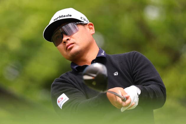 NEWTON SQUARE, PA - MAY 15: Kazuki Higa of Japan tees off at the tenth tee during Round 2 of the 2026 PGA, Golf Herren Championship on May 15, 2026 at Aronimink Golf Club in Newtown Square, Pennsylvania. (Photo by Rich Graessle Icon Sportswire) GOLF: MAY 15 PGA PGA Championship EDITORIAL USE ONLY Icon260515257382