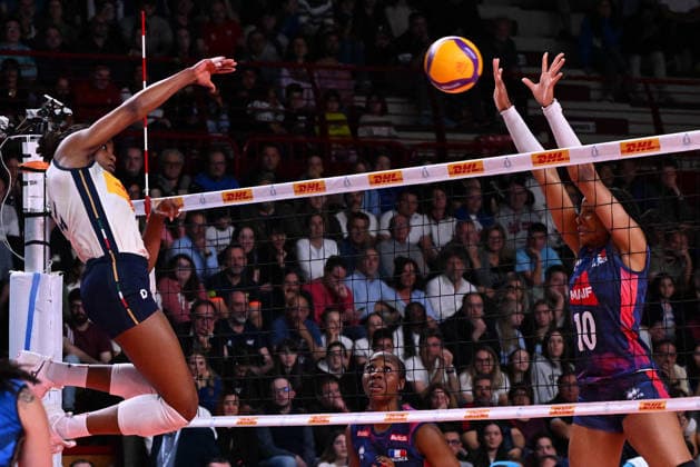 VOLLEY - Amichevole - BPER Test Match - Italy Women vs France Women Photo by IPA ABACAPRESS.COM84737330 - Manfredini Linda ( Italia ) Novara Italy  Copyright: xIPAxSport ABACAx