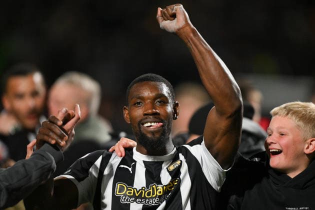 Notts County v Chesterfield - Sky Bet League Two Play-Off Semi Final Second Leg Lee Ndlovu of Notts County celebrates during the Sky Bet League 2 Play Off Semi Final 2nd Leg between Notts County and Chesterfield at Meadow Lane in Nottingham, United Kingdom, on May 15, 2026. Nottingham Nottinghamshire United Kingdom  Copyright: xMIxNewsx originalFilename:fletcher-nottscou260515_npDkU.jpg