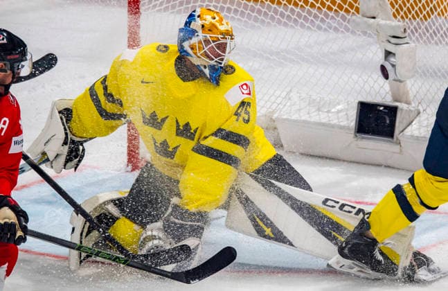 May 15, 2026, Lausanne, Fribourg, Switzerland: Lausanne Switzerland, 05 15 2026: MAGNUS HELLBERG of Sweden 45 is in action during IIHF 2026 Ice hockey, Eishockey World Championship, WM, Weltmeisterschaft Switzerland International Ice Hockey Federation. Which is also the first match of the IIHF 2026 Ice Hockey World Championship Switzerland between Canada and Sweden and took place at the BCF arena at Lausanne in Switzerland. The Team Canada wins 5-3. Lausanne Switzerland  - ZUMAd206 20260515_zip_d206_005 Copyright: xEricxDubostx Ice Hockey 2026: IIHF Ice Hockey World Championship Switzerland  - ZUMA0856 20260515_zip_d206_005 Copyright: xIMAGO EricxDubostx