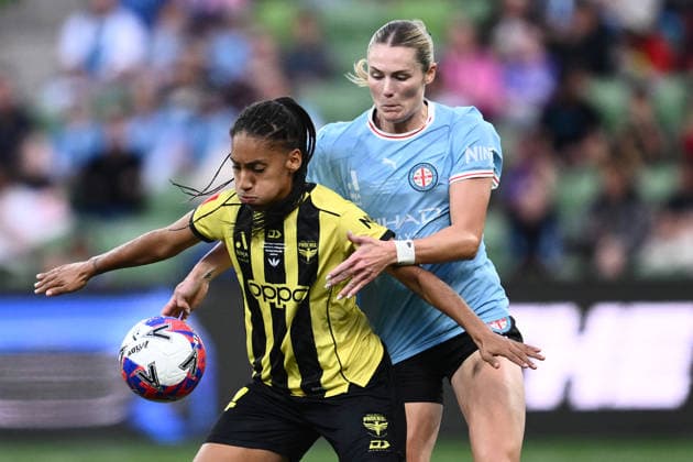 ALEAGUE WOMENS GRAND FINAL, Lucia Leon of the Phoenix (left) and Taylor Otto of Melbourne City during the A-League Women Grand Final match between Melbourne City and Wellington Phoenix at in Melbourne, Saturday, May 16, 2026. ( NO ARCHIVING, EDITORIAL USE ONLY MELBOURNE VICTORIA AUSTRALIA  Copyright: xJOELxCARRETTx 20260516117025038657