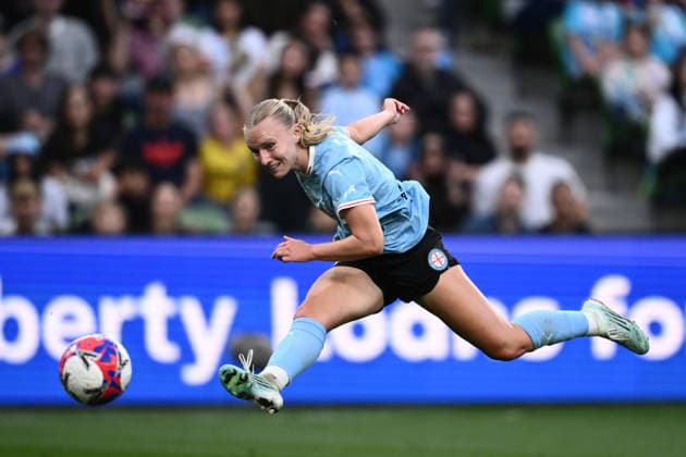 ALEAGUE WOMENS GRAND FINAL, Holly McNamara of Melbourne City scores a goal during the A-League Women Grand Final match between Melbourne City and Wellington Phoenix at in Melbourne, Saturday, May 16, 2026. ( NO ARCHIVING, EDITORIAL USE ONLY MELBOURNE VICTORIA AUSTRALIA  Copyright: xJOELxCARRETTx 20260516151079500878