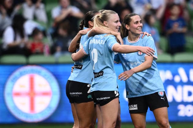 ALEAGUE WOMENS GRAND FINAL, Holly McNamara of Melbourne City celebrates scoring a goal during the A-League Women Grand Final match between Melbourne City and Wellington Phoenix at in Melbourne, Saturday, May 16, 2026. ( NO ARCHIVING, EDITORIAL USE ONLY MELBOURNE VICTORIA AUSTRALIA  Copyright: xJOELxCARRETTx 20260516120047746498
