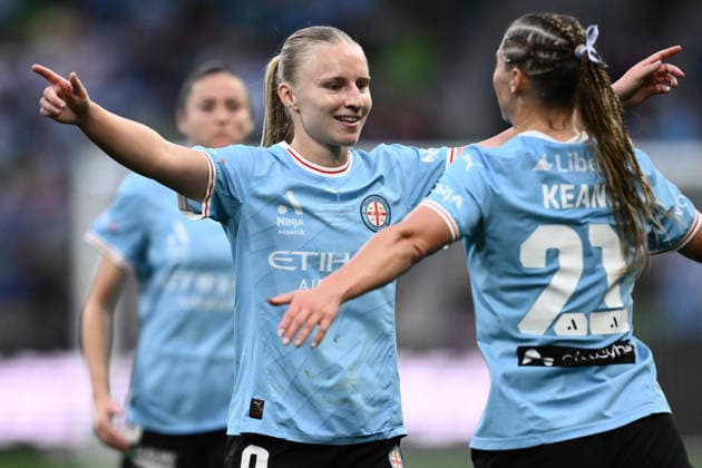 ALEAGUE WOMENS GRAND FINAL, Holly McNamara of Melbourne City celebrates scoring a goal during the A-League Women Grand Final match between Melbourne City and Wellington Phoenix at in Melbourne, Saturday, May 16, 2026. ( NO ARCHIVING, EDITORIAL USE ONLY MELBOURNE VICTORIA AUSTRALIA  Copyright: xJOELxCARRETTx 20260516179294369028