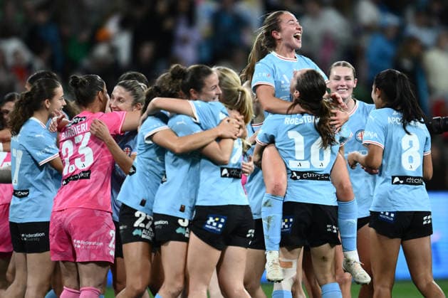 ALEAGUE WOMENS GRAND FINAL, Melbourne City players celebrate winning the A-League Women Grand Final match between Melbourne City and Wellington Phoenix at in Melbourne, Saturday, May 16, 2026. ( NO ARCHIVING, EDITORIAL USE ONLY MELBOURNE VICTORIA AUSTRALIA  Copyright: xJOELxCARRETTx 20260516152152333477