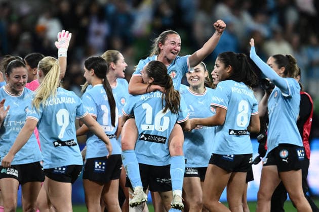ALEAGUE WOMENS GRAND FINAL, Melbourne City players celebrate winning the A-League Women Grand Final match between Melbourne City and Wellington Phoenix at in Melbourne, Saturday, May 16, 2026. ( NO ARCHIVING, EDITORIAL USE ONLY MELBOURNE VICTORIA AUSTRALIA  Copyright: xJOELxCARRETTx 20260516151768011307